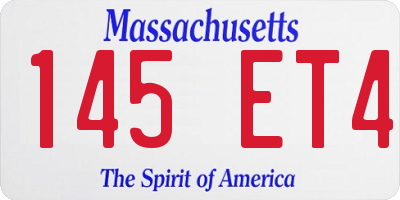 MA license plate 145ET4
