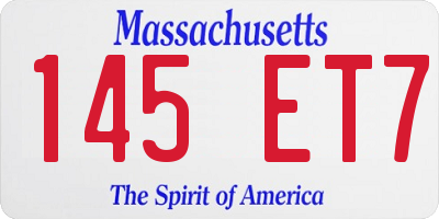MA license plate 145ET7