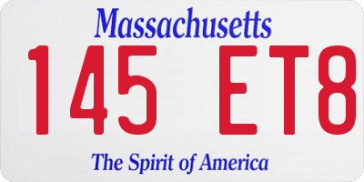 MA license plate 145ET8