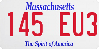 MA license plate 145EU3