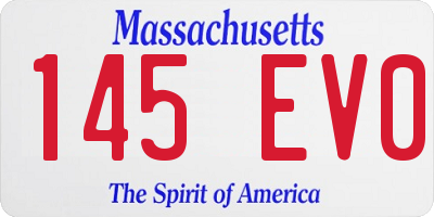 MA license plate 145EV0