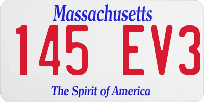 MA license plate 145EV3