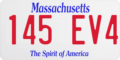 MA license plate 145EV4