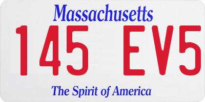 MA license plate 145EV5