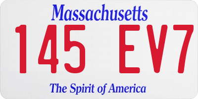 MA license plate 145EV7