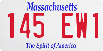MA license plate 145EW1