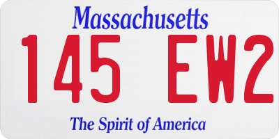 MA license plate 145EW2