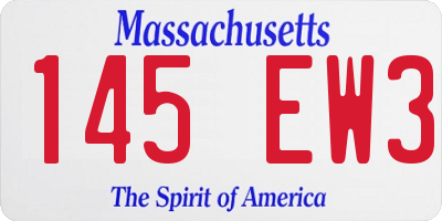 MA license plate 145EW3