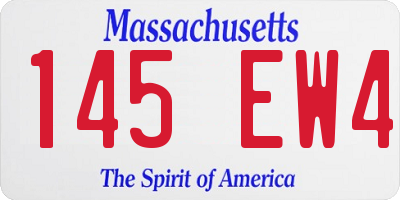 MA license plate 145EW4