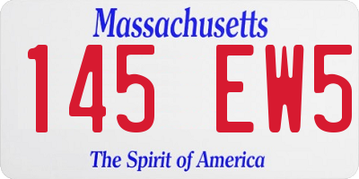 MA license plate 145EW5