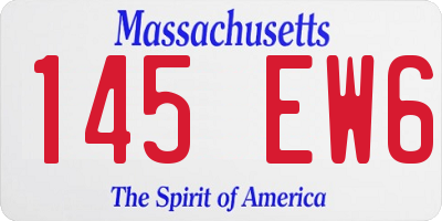 MA license plate 145EW6