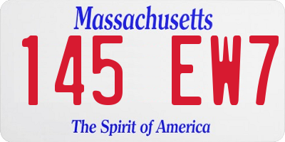 MA license plate 145EW7