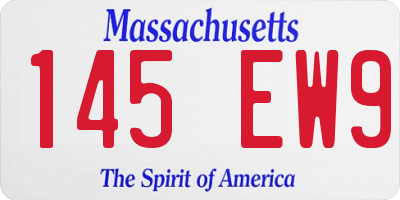 MA license plate 145EW9