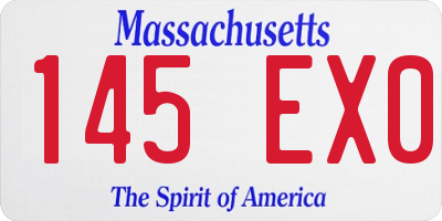 MA license plate 145EX0