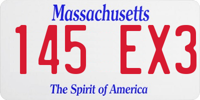 MA license plate 145EX3