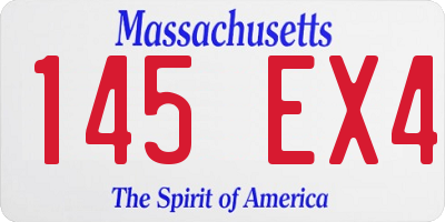 MA license plate 145EX4