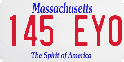 MA license plate 145EY0