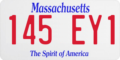 MA license plate 145EY1