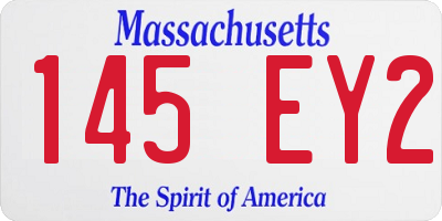 MA license plate 145EY2
