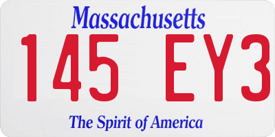 MA license plate 145EY3
