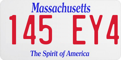 MA license plate 145EY4