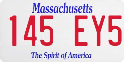 MA license plate 145EY5