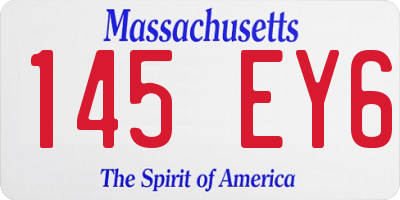 MA license plate 145EY6