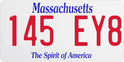MA license plate 145EY8