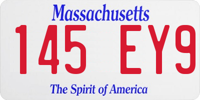 MA license plate 145EY9