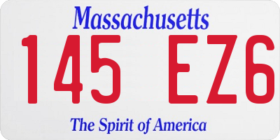 MA license plate 145EZ6
