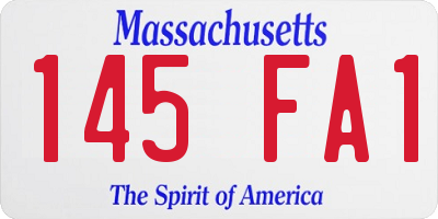 MA license plate 145FA1