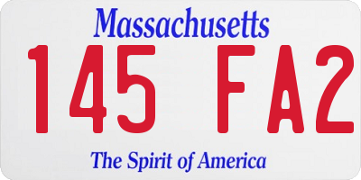 MA license plate 145FA2