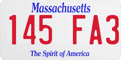 MA license plate 145FA3