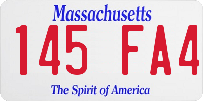MA license plate 145FA4