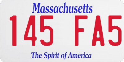 MA license plate 145FA5