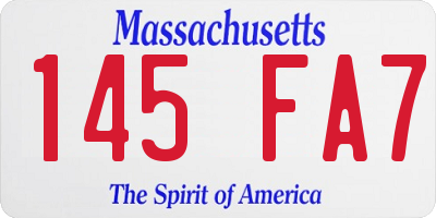 MA license plate 145FA7