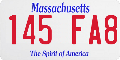 MA license plate 145FA8