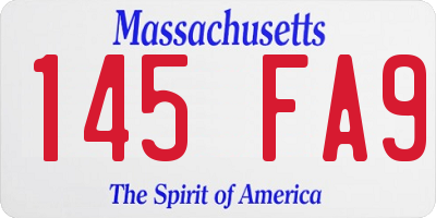 MA license plate 145FA9
