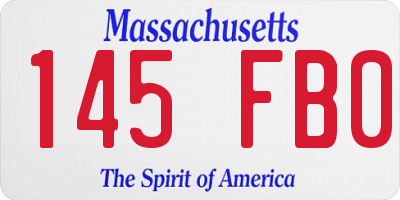 MA license plate 145FB0
