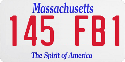 MA license plate 145FB1
