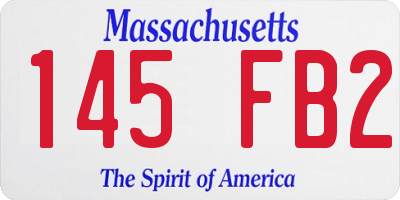 MA license plate 145FB2