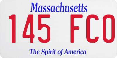 MA license plate 145FC0