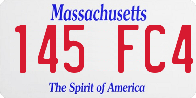 MA license plate 145FC4