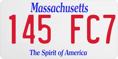 MA license plate 145FC7