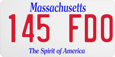 MA license plate 145FD0