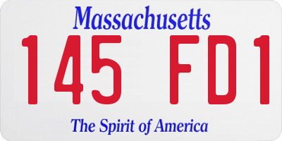 MA license plate 145FD1