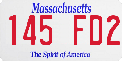 MA license plate 145FD2