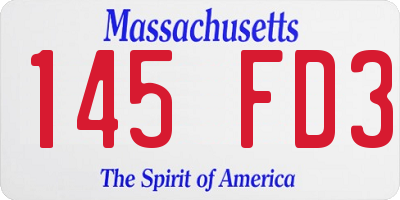 MA license plate 145FD3
