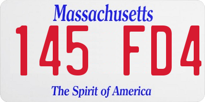 MA license plate 145FD4
