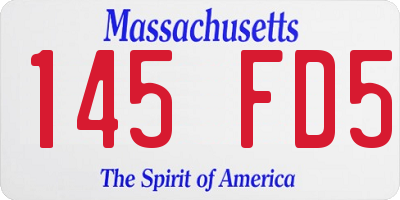 MA license plate 145FD5